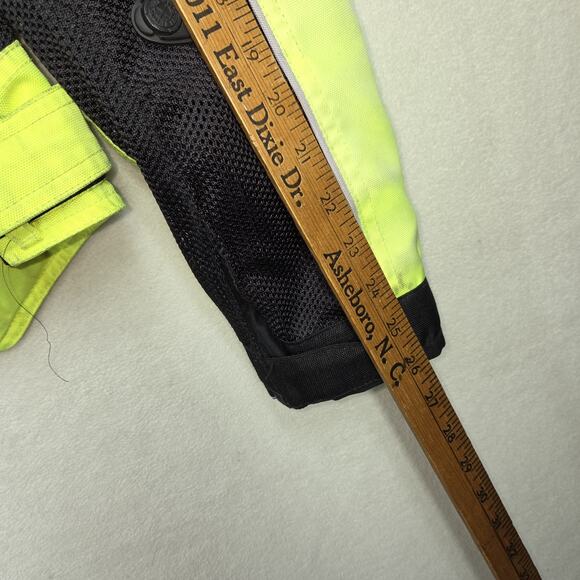 Vtg Fieldsheer Jacket Mens XL Neon Green Padded Motorcycle Biking Coat Road Rash - Picture 4 of 13